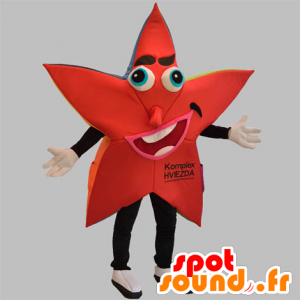 Rød og sort stjernemaskot, kæmpe - Spotsound maskot kostume