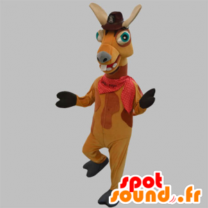 Camel mascotte, bruine lama met een hoed - MASFR031873 - Animal Mascottes