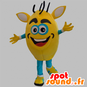 Mascot hombre amarillo y azul. la mascota del monstruo - MASFR031874 - Mascotas humanas