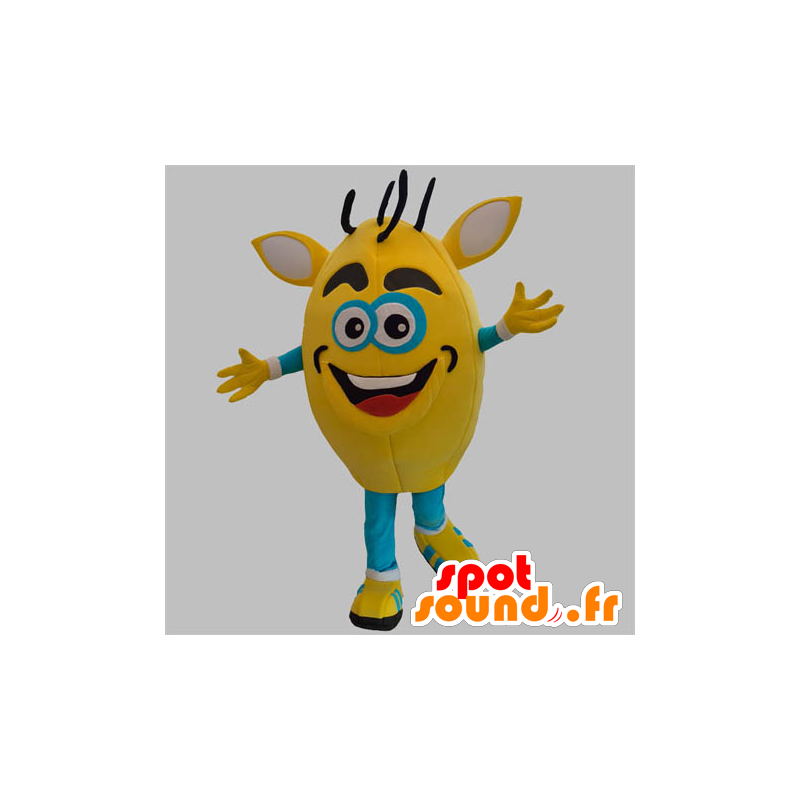 Mascot hombre amarillo y azul. la mascota del monstruo - MASFR031874 - Mascotas humanas