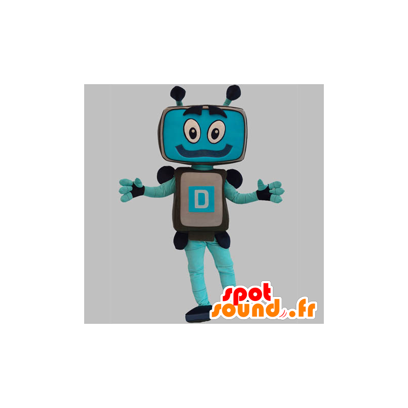 Robot maskot, datamaskin, TV-skjermen - MASFR031875 - Ikke-klassifiserte Mascots