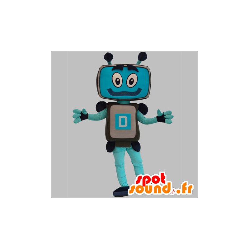 Robot maskotti, tietokone, TV-ruudussa - Luokittelemattomat maskotit - MASFR031875 - SpotSound.fr