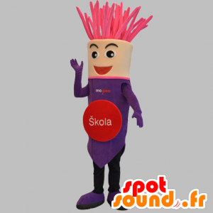 Mascotte de stylo-plume violet et rose, géant - MASFR031880 - Mascottes Crayon