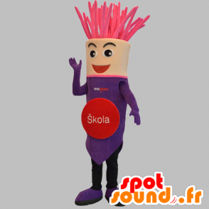 Mascotte de stylo-plume violet et rose, géant - MASFR031880 - Mascottes Crayon