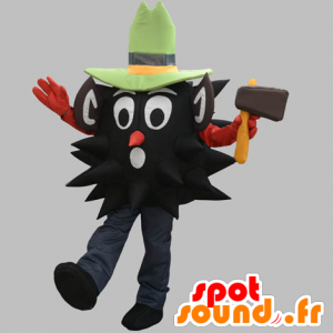 Mascotte de bonhomme noir, de bucheron avec un chapeau - MASFR031881 - Mascottes Homme