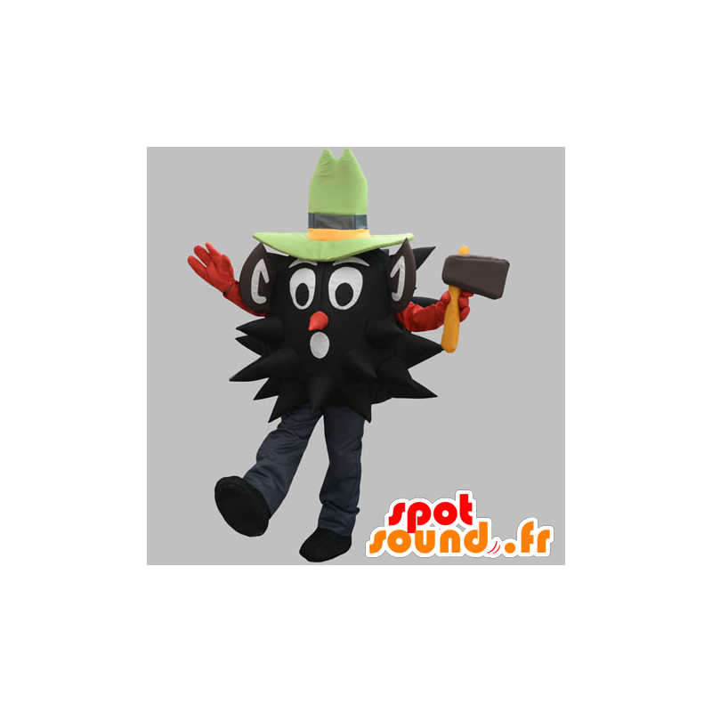 Mascot schwarzer Mann, Holzfäller mit einem Hut - MASFR031881 - Menschliche Maskottchen