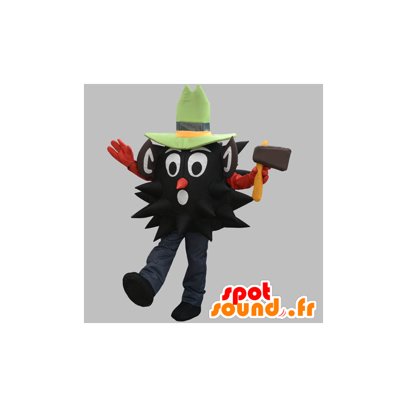 Mascotte de bonhomme noir, de bucheron avec un chapeau - MASFR031881 - Mascottes Homme