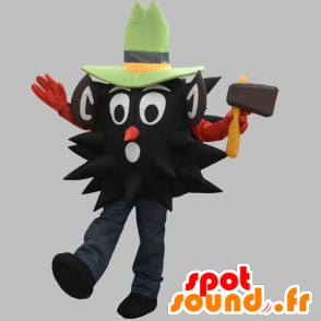 Mascot musta mies, metsurin hattu - MASFR031881 - Mascottes Homme