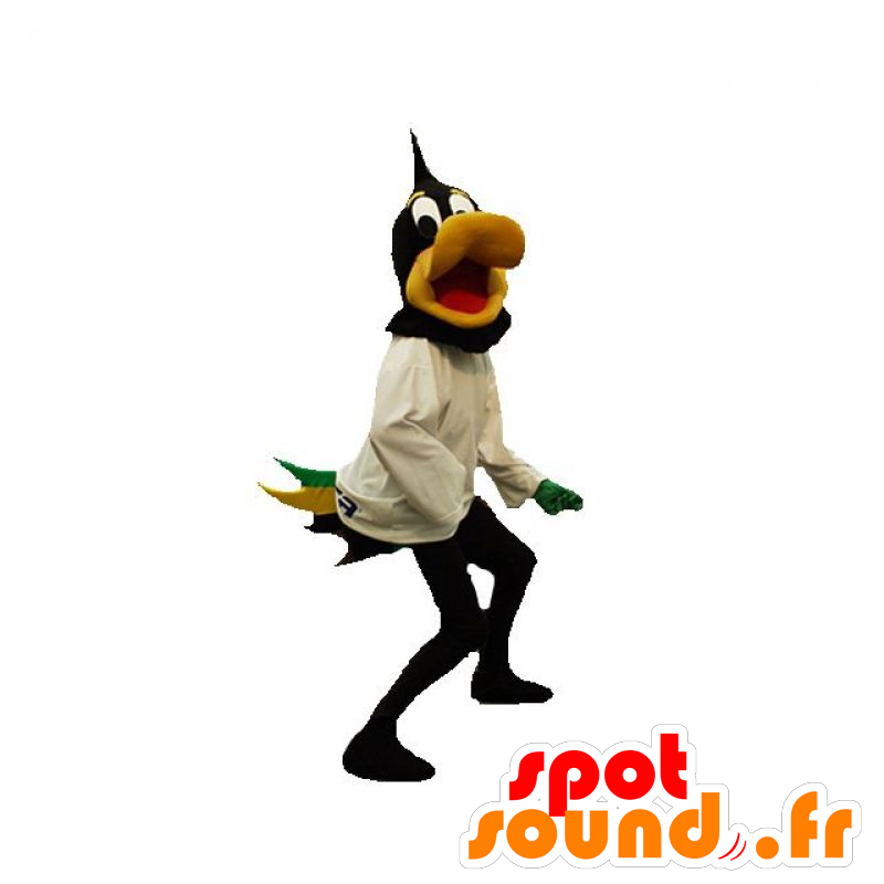 Mascotte de canard noir et jaune. Mascotte de Daffy Duck - MASFR031887 - Mascotte de canards