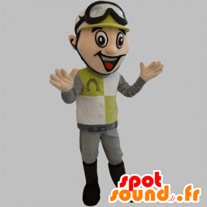 Jockey mascot with a helmet and goggles - MASFR031888 - Sports mascot