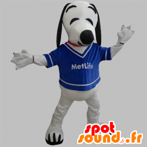 Hvid og sort hundemaskot. Snoopy maskot - Spotsound maskot