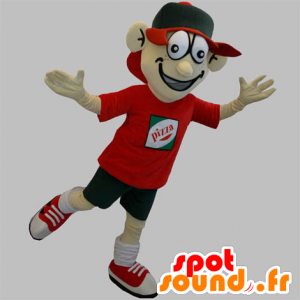 Pizza Lieferung Maskottchen. Teenager-Maskottchen - MASFR031895 - Maskottchen-Pizza