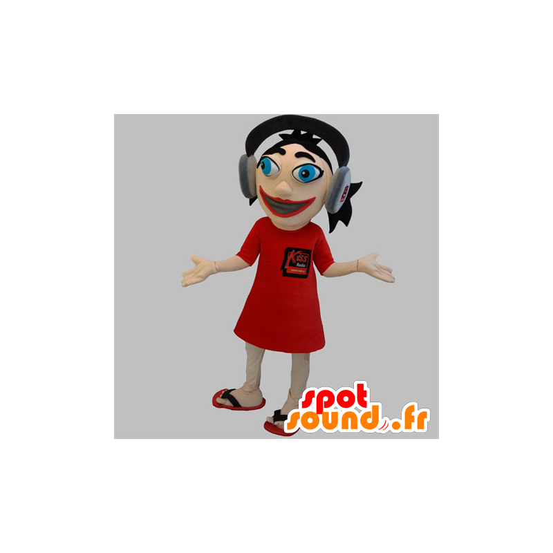 Girl mascot with headphones on head - MASFR031900 - Mascots boys and girls