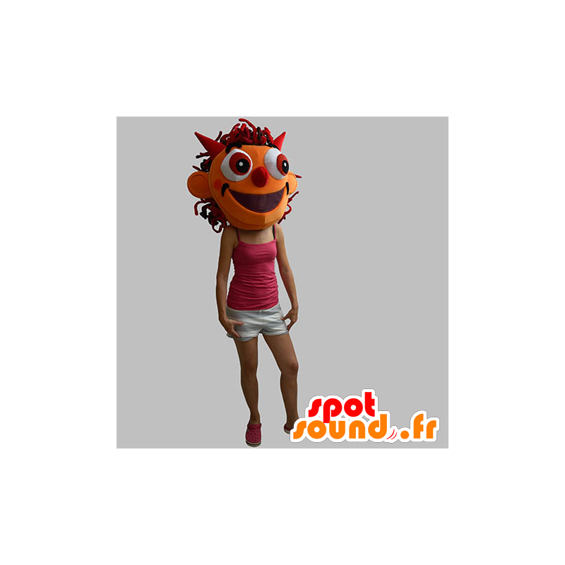 Oranje monster mascotte hoofd, imp - MASFR031909 - mascottes monsters