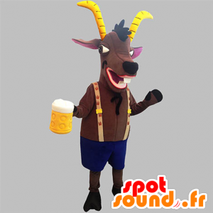 Mascot bruine geit met gele horens - MASFR031911 - Animal Mascottes