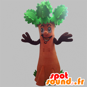 Mascotte d'arbre géant, marron et vert. Mascotte d'arbuste - MASFR031914 - Mascottes de plantes