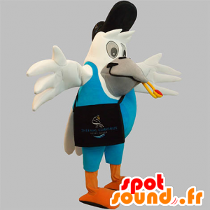 White Bird fator mascote segurando gigante - MASFR031916 - aves mascote