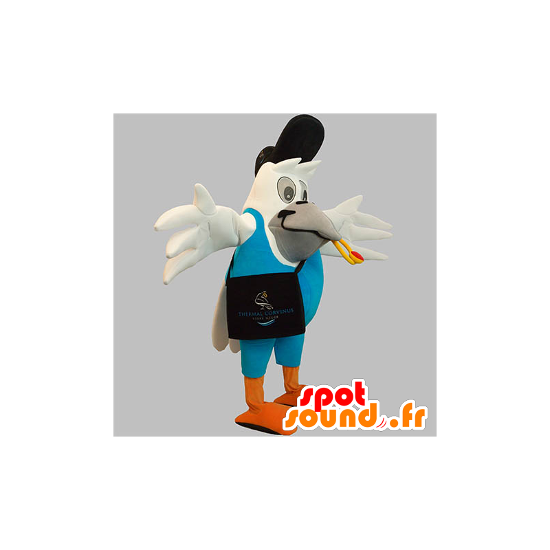 Mascotte d'oiseau blanc, géant en tenue de facteur - MASFR031916 - Mascotte d'oiseaux