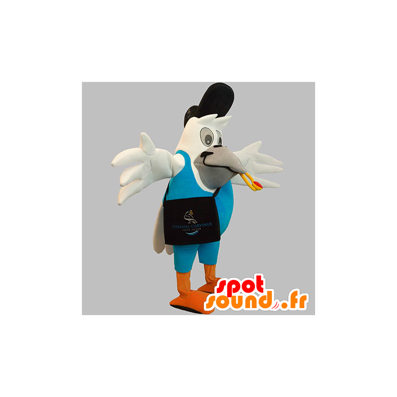 White Bird fator mascote segurando gigante - MASFR031916 - aves mascote