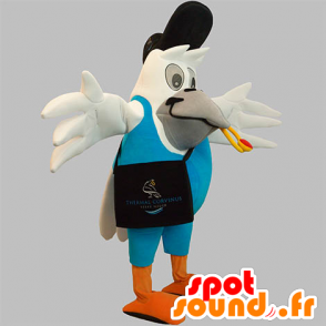 White Bird mascot factor holding giant - MASFR031916 - Mascot of birds