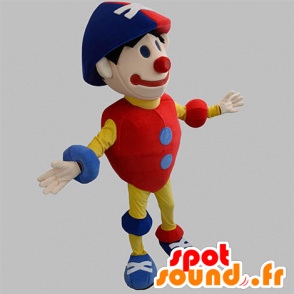 Clown mascot, colorful snowman, red, blue and yellow - MASFR031917 - Mascots circus