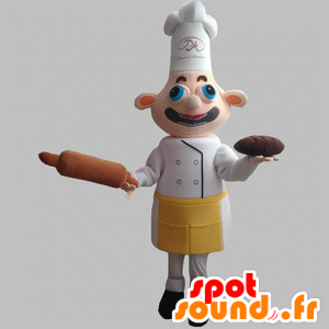 Cuoco mascotte con un grembiule e cappello da cuoco - MASFR031918 - Umani mascotte