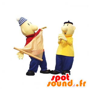 2 mascots Männer, Segler mit bunten Outfits - MASFR031923 - Menschliche Maskottchen