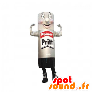 Giant glue stick mascot, gray and black - MASFR031927 - Mascots of objects