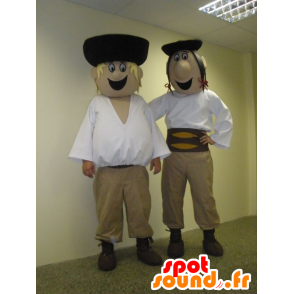 2 mascots men, Slovak, in traditional dress - MASFR031933 - Human mascots