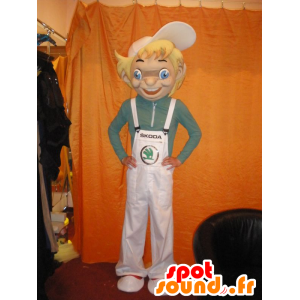 Blond boy with blue eyes mascot. teenage mascot - MASFR031936 - Mascots boys and girls