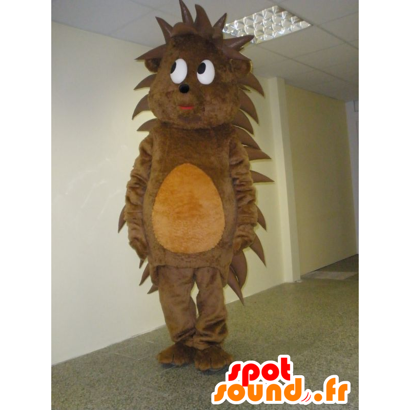 Hedgehog mascot brown and orange, sweet and cute - MASFR031940 - Mascots Hedgehog