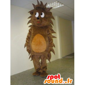 Mascot Egel bruin en oranje, lief en schattig - MASFR031940 - mascottes Hedgehog