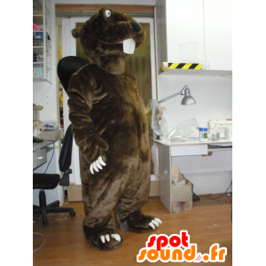 Mascot καφέ και μαύρο καστόρι, γιγαντιαία - MASFR031945 - Beaver μασκότ