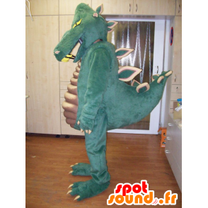 Green dinosaur mascot, very impressive and successful - MASFR031952 - Mascots dinosaur