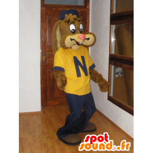 Mascot of the famous rabbit Nesquick. brown rabbit mascot - MASFR031953 - Rabbit mascot