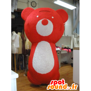 Gran mascota de peluche rojo y blanco - MASFR031971 - Oso mascota