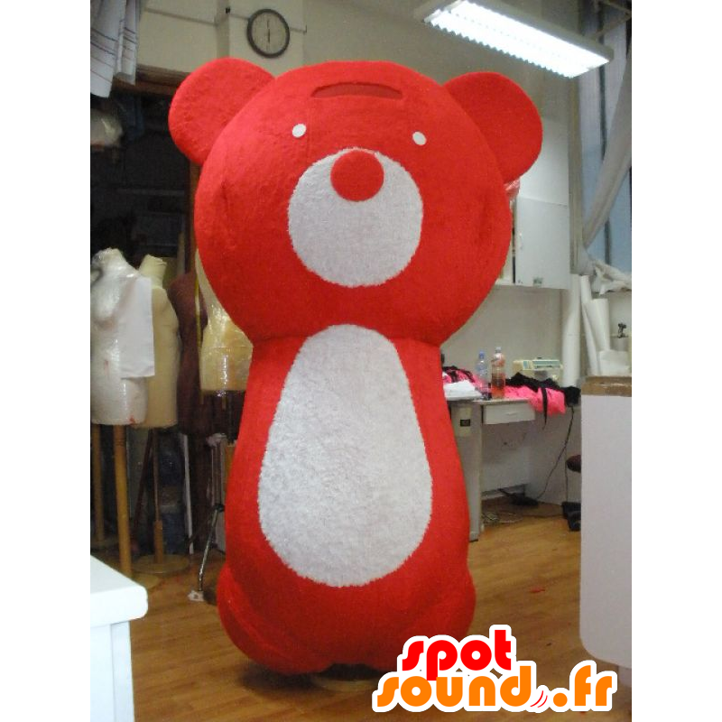 Gran mascota de peluche rojo y blanco - MASFR031971 - Oso mascota