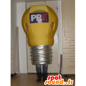 Mascot giant light bulb, yellow and gray - MASFR031972 - Mascots bulb
