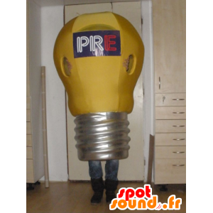 Mascot gigantische bol, geel en grijs - MASFR031972 - mascottes Bulb