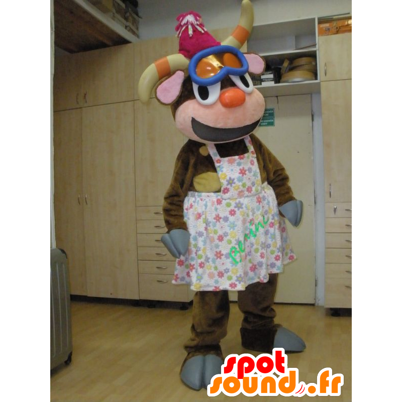Goat mascot, animal mountain with a cap - MASFR031977 - Animal mascots Goat mascot, animal mountain with a cap - MASFR031977 - Animal mascots