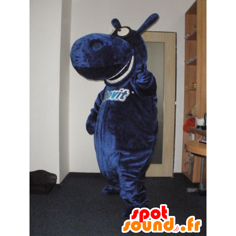 Mascotte blu ippopotamo, gigante e divertimento - MASFR031988 - Ippopotamo mascotte