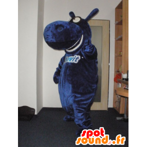 Mascote azul hipopótamo, gigante e divertido - MASFR031988 - hipopótamo Mascotes