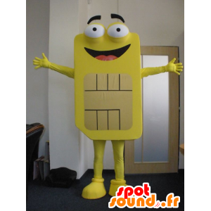 Sim Card mascote gigante amarelo. Mascot telefone - MASFR031989 - telefones mascotes