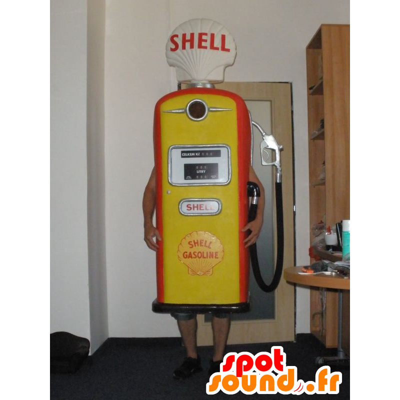 Pump gas giant mascot, red and yellow - MASFR031990 - Mascots of objects