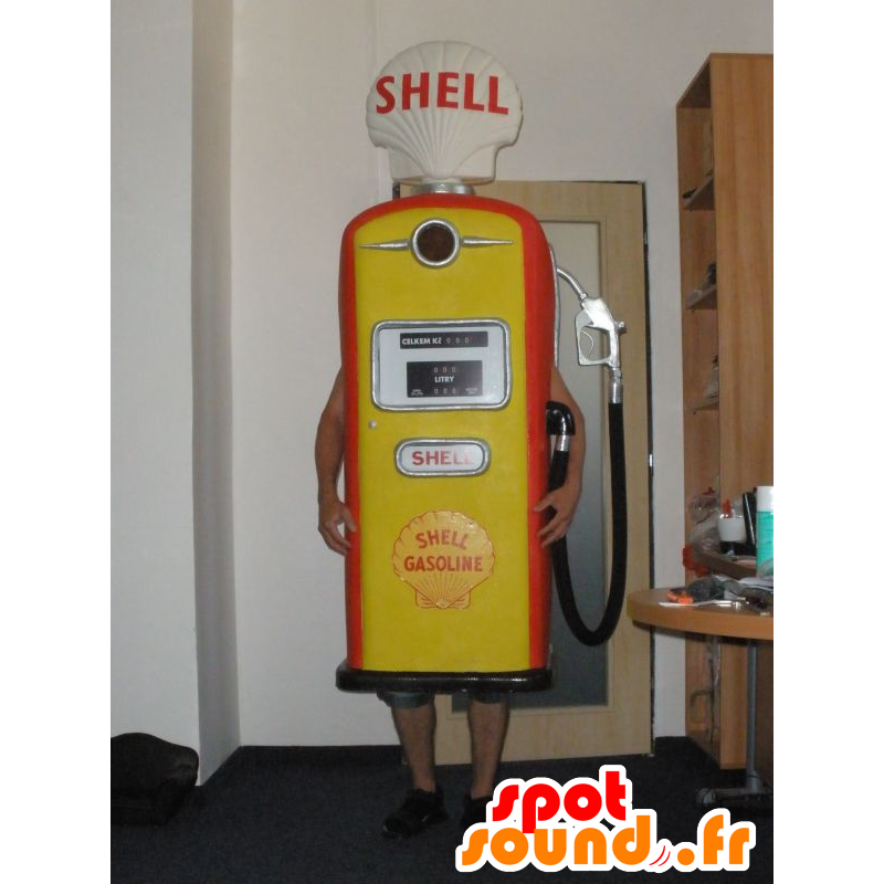 Mascot pumppu bensiini jättiläinen, punainen ja keltainen - MASFR031990 - Mascottes d'objets