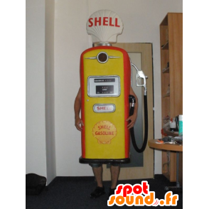 Mascot pumppu bensiini jättiläinen, punainen ja keltainen - MASFR031990 - Mascottes d'objets