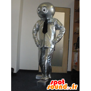 Mascotte de bonhomme, de robot argenté - MASFR031991 - Mascottes Homme