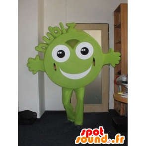 Mascot Hubiz, grønn karakter, rund og smilende - MASFR031994 - kjendiser Maskoter