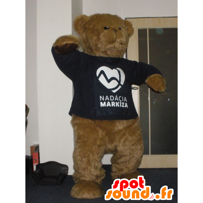 Mascotte de nounours marron, doux et poilu - MASFR031995 - Mascotte d'ours