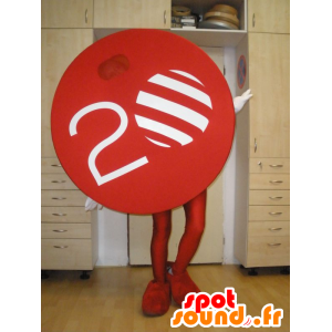 Mascot TV Nova. Round red mascot - MASFR031997 - Mascots of objects